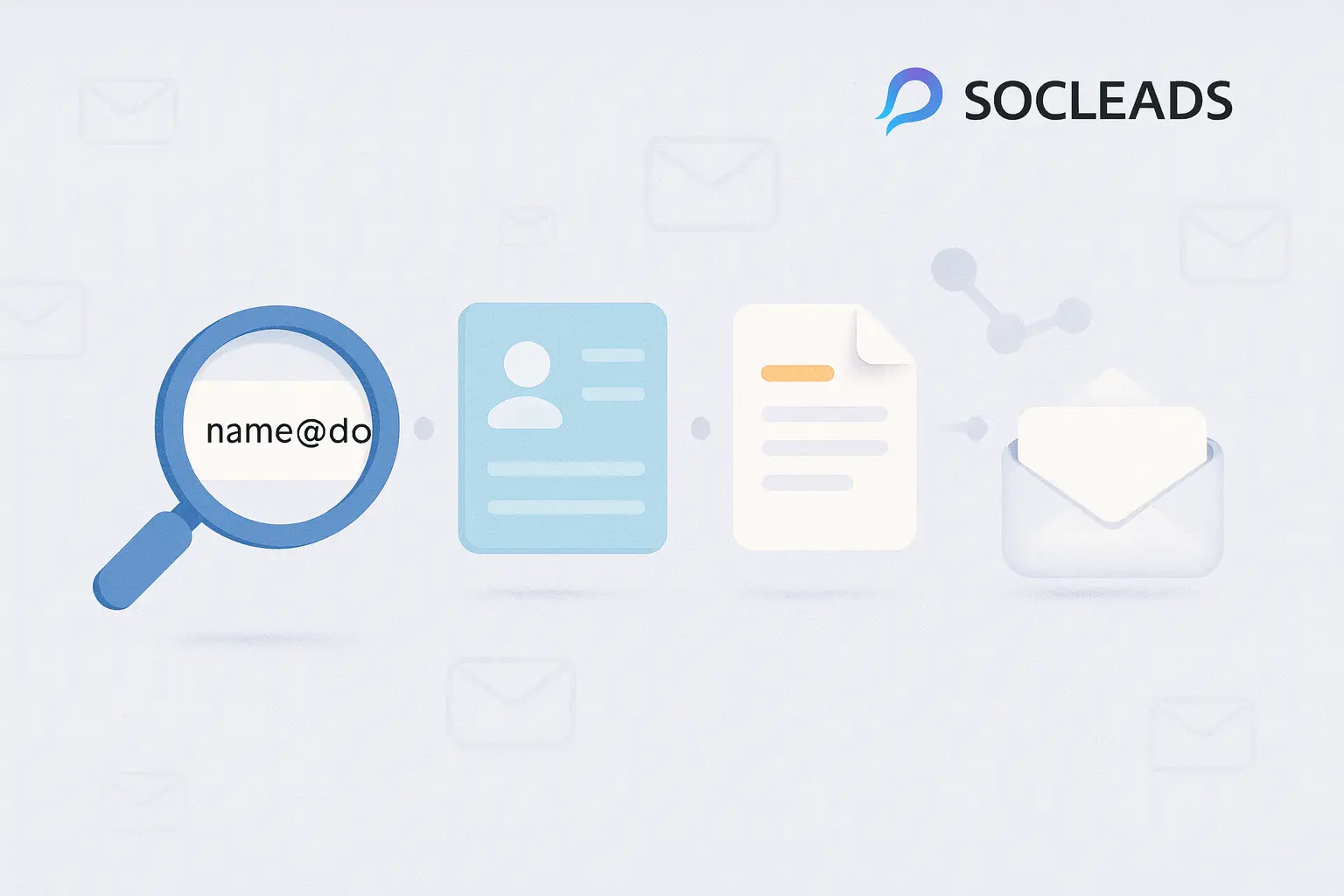 Find CEO email research illustration by SocLeads.