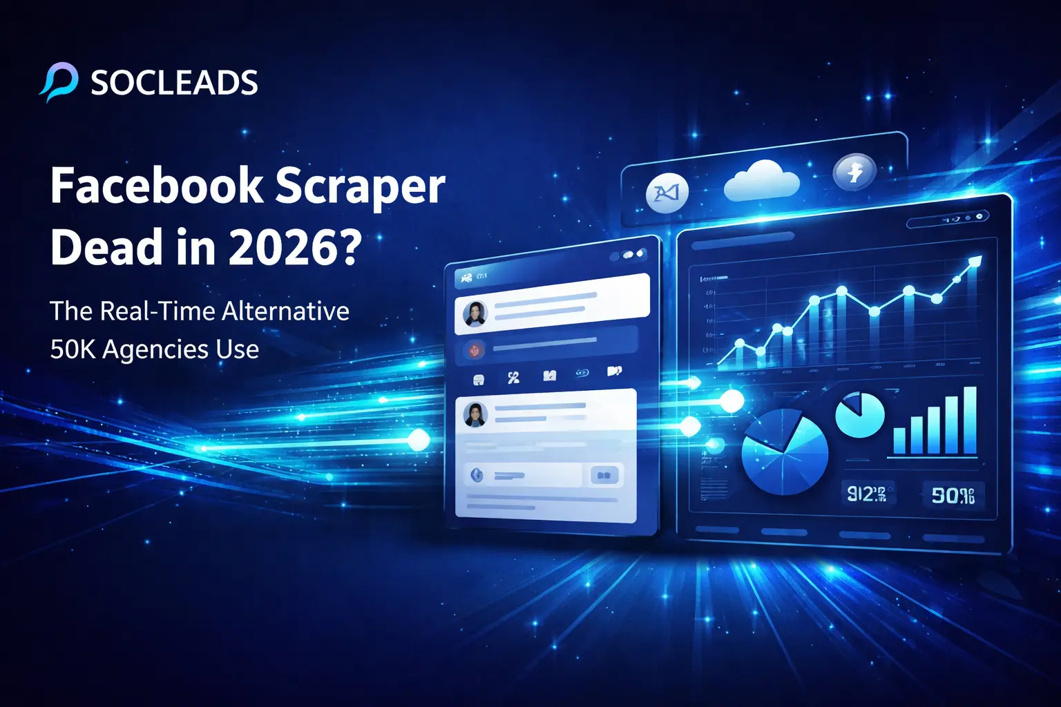 Facebook scraper alternative showing real time data pipeline and analytics dashboard for social media data extraction