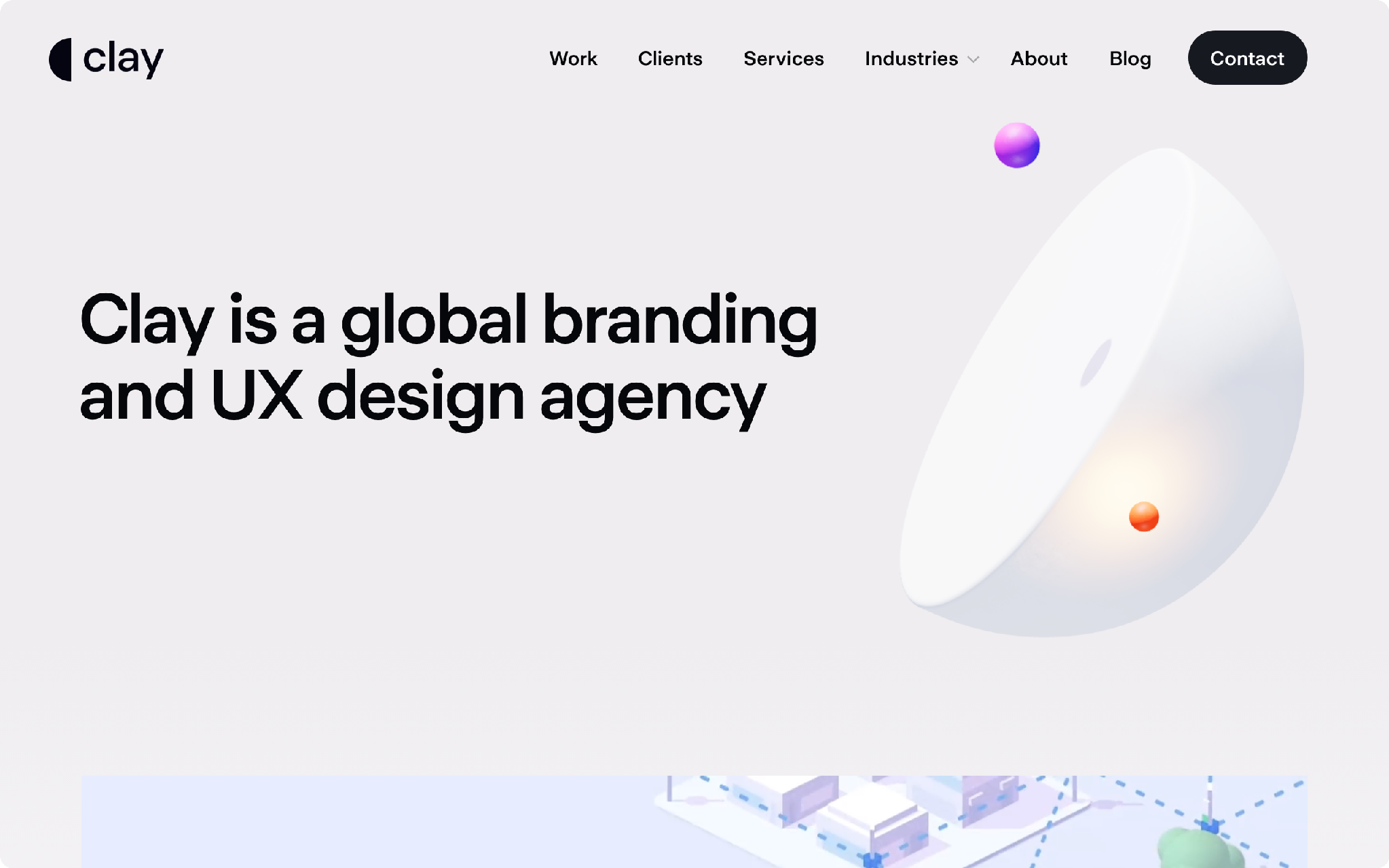 Clay Global UX design and branding agency homepage